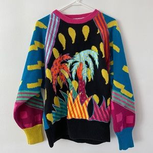 Bright 90s rainbow cotton sweater